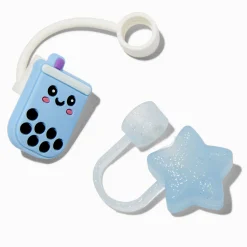 Blue Boba Tea & Blue Star Straw Covers - 2 Pack