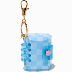 Blue Checkered Mini Diary Keychain
