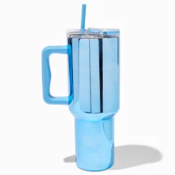 Blue Chrome Stainless Steel Handled Tumbler