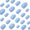 Blue Chrome Stiletto Press On Faux Nail Set - 24 Pack