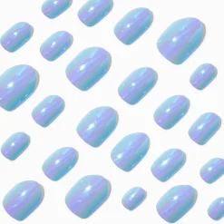 Blue Chrome Stiletto Press On Faux Nail Set - 24 Pack
