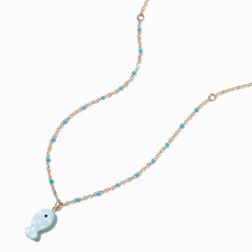 Blue Fish Pendant Necklace