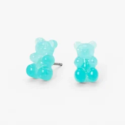 Blue Glow In The Dark Gummy Bears® Stud Earrings