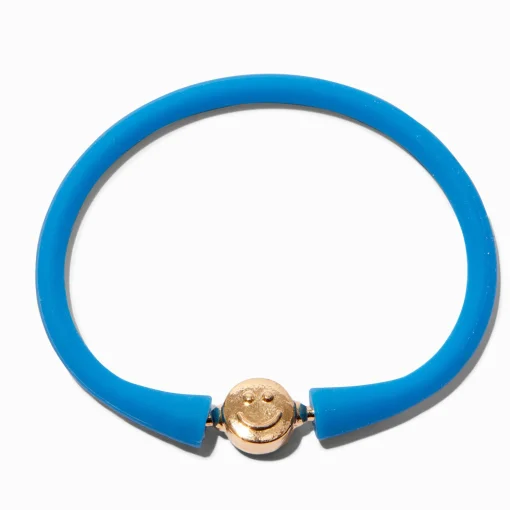 Blue Happy Face Silicone Bracelet