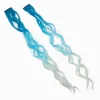 Blue Ombré Curly Faux Hair Clip In Extensions - 2 Pack
