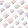 Blue Ombré Glitter Square Press On Vegan Faux Nail Set - 24 Pack