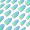 Blue Ombré Long Almond Vegan Faux Nail Set - 24 Pack