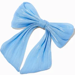 Blue Organza Hair Bow Clip