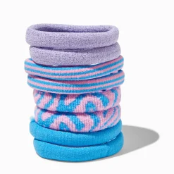 Blue Zebra Full Hair Rolled Hair Ties - 8 Pack