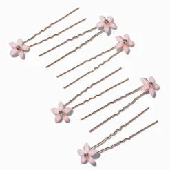 Blush Pink Floral Hair Pins - 6 Pack