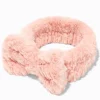 Blush Pink Furry Makeup Bow Headwrap