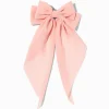 Blush Pink Long Tail Hair Bow Clip