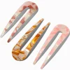 Blush Pink Marble U-Shaped Hair Pins - 3 Pack