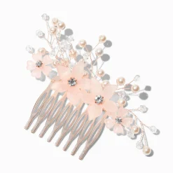 Blush Pink Pearl Flower Hair Comb