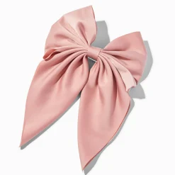 Blush Pink Satin Hair Bow Clip