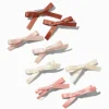 Boho Mini Hair Bow Clips - 8 Pack