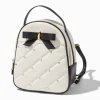 Bow & White Quilted Coquette Small Backpack