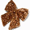 Bronze Sequin Hair Bow Clip
