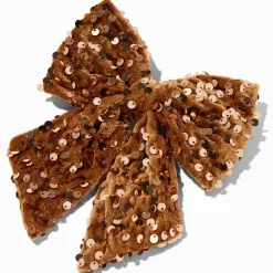 Bronze Sequin Hair Bow Clip