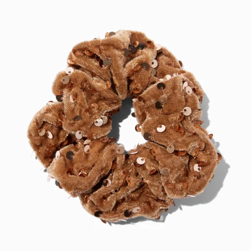 Bronze Sequin Hair Scrunchie