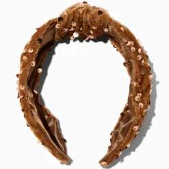 Bronze Sequin Knotted Headband