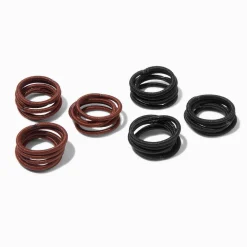 Brown & Black Hair Ties - 30 Pack