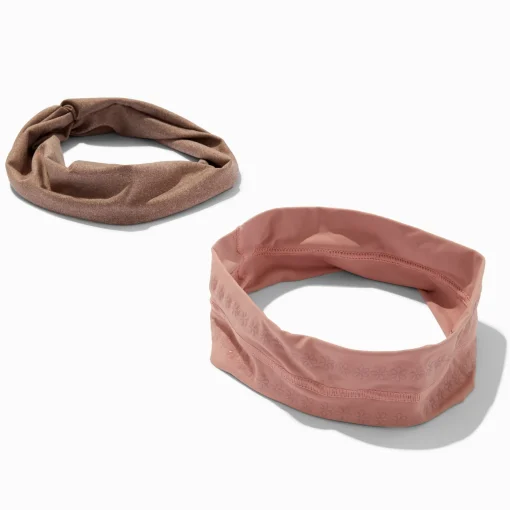 Brown & Mauve Athletic Headwraps - 2 Pack