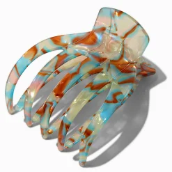Brown & Turquoise Swirl Yoga Hair Claw
