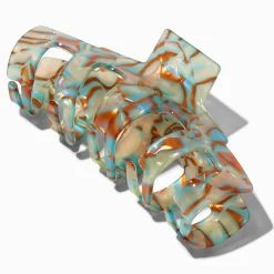 Brown & Turquoise Swirl Hair Claw