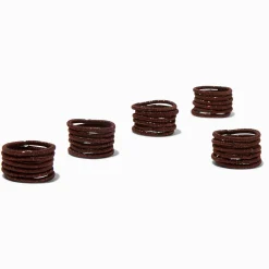 Brown Lurex Small Hair Ties - 30 Pack