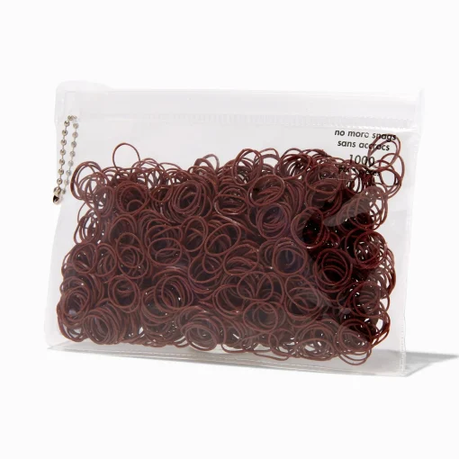 Brown No More Snag Mini Hair Elastics - 1,000 Pack