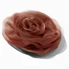 Brown Rosette Large Floral Hair Clip