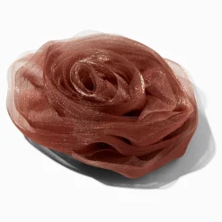 Brown Rosette Large Floral Hair Clip