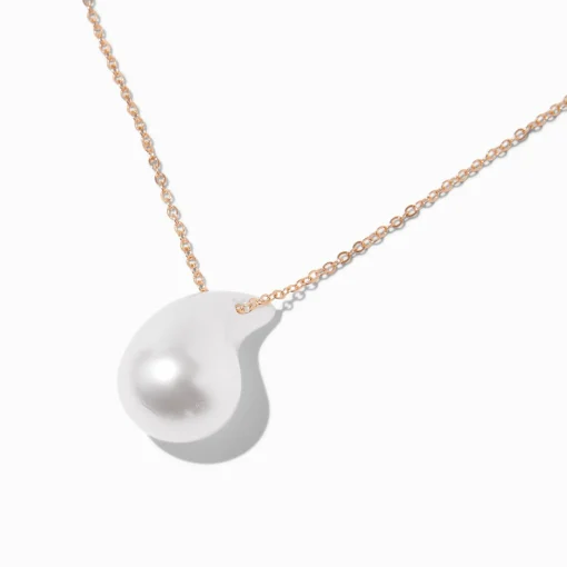 Bubble Pearl Gold-tone Pendant Necklace