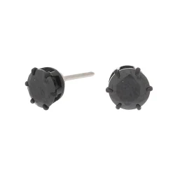 C LUXE by Claire's Black Titanium Cubic Zirconia 5mm Round Stud Earrings