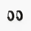 C LUXE by Claire's Black Titanium 7mm Mini Hoop Earrings