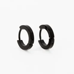 C LUXE by Claire's Black Titanium 7mm Mini Hoop Earrings