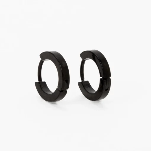 C LUXE by Claire's Black Titanium 7mm Mini Hoop Earrings