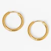 C LUXE by Claire's Gold-tone Titanium 12mm Sleek Hoop Earrings