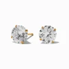 C LUXE by Claire's Gold-tone Titanium Cubic Zirconia 8mm Round Stud Earrings