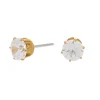 C LUXE by Claire's Gold-tone Titanium Cubic Zirconia 5mm Round Stud Earrings