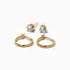 C LUXE by Claire's 18k Yellow Gold Plated Cubic Zirconia Stud & Hoop Earrings - 2 Pack