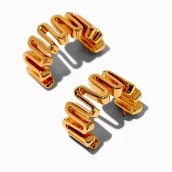C LUXE by Claire's 18k Yellow Gold Plated Squiggle Hoop Earrings
