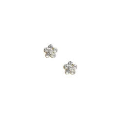 C LUXE by Claire's 18kt Gold Plated 5mm Crystal Flower Stud Earrings