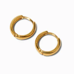 C LUXE by Claire's 18kt Gold Plated 10mm Clicker Hoop Earrings