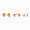C LUXE by Claire's 18kt Gold Plated Hearts, Balls, & Cubic Zirconia Stud Earrings - 3 Pack