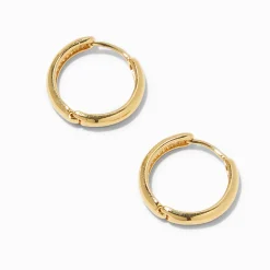 C LUXE by Claire's 18kt Gold Plated 12mm Clicker Hoop Earrings