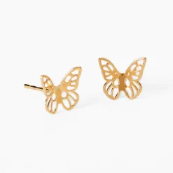 C LUXE by Claire's 18kt Gold Plated Butterfly Stud Earrings