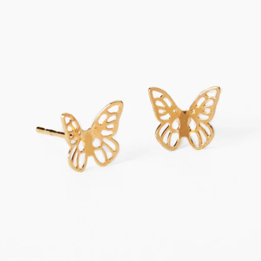 C LUXE by Claire's 18kt Gold Plated Butterfly Stud Earrings