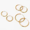 C LUXE by Claire's 18kt Gold Plated Classic Hoop Earrings - 3 Pack